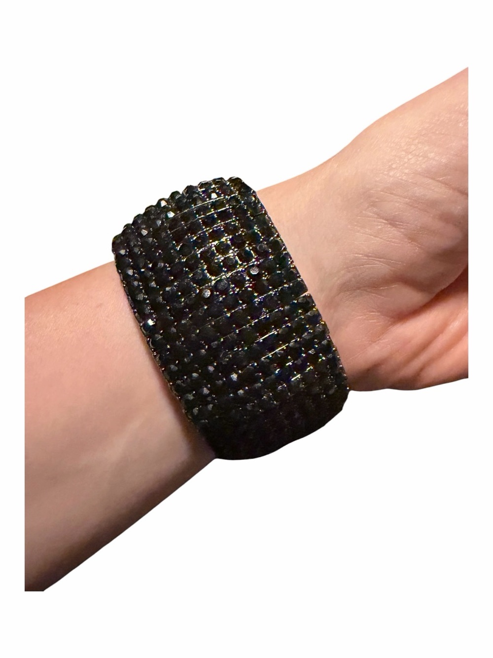 Black Crystal Stretch Bracelet Cuff